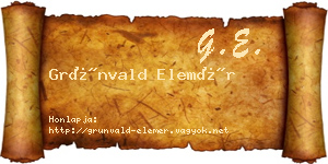 Grünvald Elemér névjegykártya