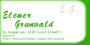 elemer grunvald business card